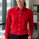 J. Crew Factory Store Fitted Vibrant Red Long Sleeve Shirt Size Small Photo 0