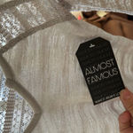 Almost Famous NEW  Womens Top Blouse Beige Long Sleeve Knit V‎ Neck Casual Photo 3