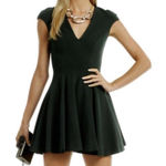 Cushnie Et Ochs Dress Sz 6 Black Fit And Flare Cap Sleeves VNeck Minimalist Chic Photo 0