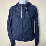 Lululemon Navy Blue Pinstripe Full Zip Lightweight Jacket Women's 4 Photo 2