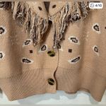 Lumiere Wild Out Bandana Fringe Cardigan. Tan Size L Photo 5