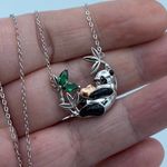 Panda Bear Sterling Silver CZ Necklace Photo 2