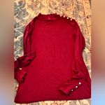 Ann Taylor Burgundy Pearl-Button Bodysuit Photo 1