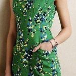 Tracy Reese Plenty  Sleeveless Sheath Dress Green Size 8 Confetti A Line Cotton Photo 0