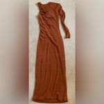 Misha Revolve Asher one sleeve midi dress ginger metallic Orange Size 8 Photo 7