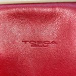 Tosca Blu Leather Purse Handbag Made In Italy red Tan Perforated Corners‎ Photo 6