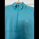 Adidas  Light Blue Half-Zip Performance Top Size Large Photo 3