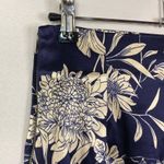 ZARA Navy Blue & White Floral Satin Midi Pencil Skirt XS Photo 4