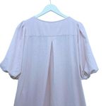 Cynthia Rowley Linen Blend Puff Sleeve Dress L Pink Photo 4