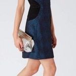 Reiss Kori Textured Fit and Flare Blue Black Dress Size 4 Photo 1