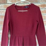 Madewell Long Sleeve Fit Flare Dress Women’s 6 Maroon Red Short Photo 2