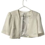 Christinaeffe Ivory Open Front Bolero Jacket(Size 44) White Photo 1