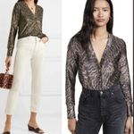 Ganni NWT  Metallic Jersey Animal Print Cardigan Top Photo 1