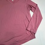Athleta Essential V Neck Rose Pink Large Long Sleeve Top Shirt Tee T-Shirt Comfy Photo 2