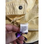 Croft & Barrow  Long Tab‎ Sleeve Snap Up Yellow Jacket Size L Pockets Ties Linen Photo 5