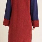 Callahan Duffy Red Navy Ribbed Colorblock Turtleneck Sweater Dress XS Photo 1