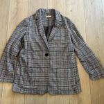 Max Studio  Women’s Black & White Plaid Single Button Blazer Sz M Photo 0