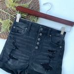 American Eagle Womens Shorts Black Stretch Curvy Super Hi Rise Shortie Size 2 Photo 1