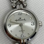 Hallmark  women’s watch silver tone 24mm round quartz analog adjustable running Photo 2