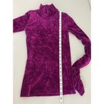 Pinko Purple Ribbed Crushed Velvet Turtleneck Gathered Long Photo 7