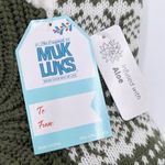 NEW MUK LUKS Aloe Infused Ankle Cabin Socks Faux Sherpa Size L/XL Olive Green Photo 1
