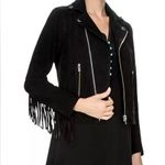 The Kooples Fringed Goat Leather Moto Jacket black suede Photo 0