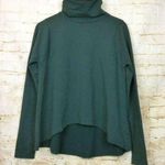 NSF Mock Turtleneck Long Sleeve Fleece Sweater Pullover High Low Green Womens S Photo 0