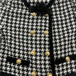 Black and White Houndstooth Women's Jacket & Shorts Set Size XS Photo 5