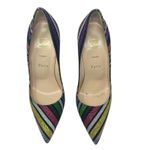 Christian Louboutin So Kate Suede Rainbow Stripy Glitter Pumps Size 37 Photo 2