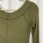 Free People  Kate Thermal Long Sleeved Top: Olive Army Camo Green Photo 8