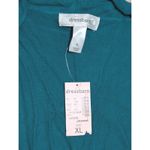 Dressbarn Womens XL Teal Tie Front Ruffle Sleeve Open Cardigan Green Photo 2