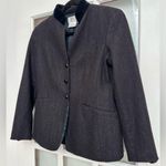 W By Worth Vintage  Black Wool Blazer Velvet Trim Timeless Classic Size 8P Petite Photo 2