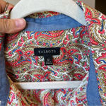 Talbots  Paisley Button Up 12 Western Career Garden Colorful‎ Floral 100% Cotton Photo 6