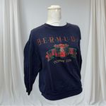 Vintage Bermuda Country Club Sweatshirt Capital USA Navy Crewneck Blue Size L Photo 5