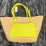 Elegant Straw Tote Bag with White Handles By On 34th Yellow Photo 0