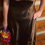 Sl Fashion Brown Silky Bridesmaid Dress Photo 3