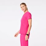 FIGS Women's Catarina One Pocket Scrub Top in Shocking Pink, Size X-Small Photo 1