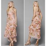 Betsey Johnson x Urban Outfitters Tori 90s Floral Pink Midi Dress Size Small Photo 1