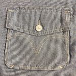 Levi's  High Waist Striped Shorts Sz 16 plus Blue White summer casual stripes Photo 13