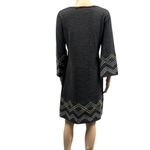 R & K Gray Knee Length 3 Quarter Sleeve Lightweight Knit Acrylic Sweater Dress M Photo 1