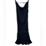 NWT Retrofete Chandler Dress Embroidered Lace Strapless Open Back Maxi Black Lg Photo 2