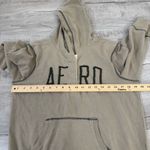 Aeropostale Vtg  Hoodie Women Medium Tan Logo Pullover Kangaroo Pocket 3/4 Sleeve  Photo 11
