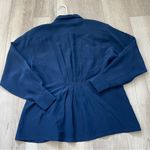 Classiques Silk Shirt button up pleat back womens Navy Blue (small) vintage chic Photo 3