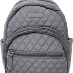 Vera Bradley Leigh Small Quilted Backpack, Grey, Polka Dot Lining Photo 0