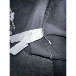 Bershka  Embroidered Black Denim Jacket Floral Raw Hem Size Small Photo 9