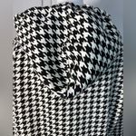 Chic Houndstooth Hoodie with Graphic Detail Black Photo 8