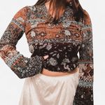 None Vintage Mixed Media Boho Gypsy Steampunk Floral Cut & Sew Blouse â Medium ððŠķ Photo 0