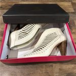 Vince Camuto  White Heeled Boots with Peep-Toe Design Photo 6