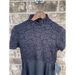 Vintage Black Dress Size 4 90s A Line Goth Lace Top Mock Neck NWT Night Way 80s Photo 1