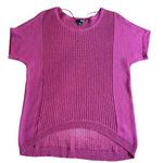 a.n.a Womens Sweater Shirt Top Short Sleeve Loose Knit Crochet Pullover Red Large Photo 4